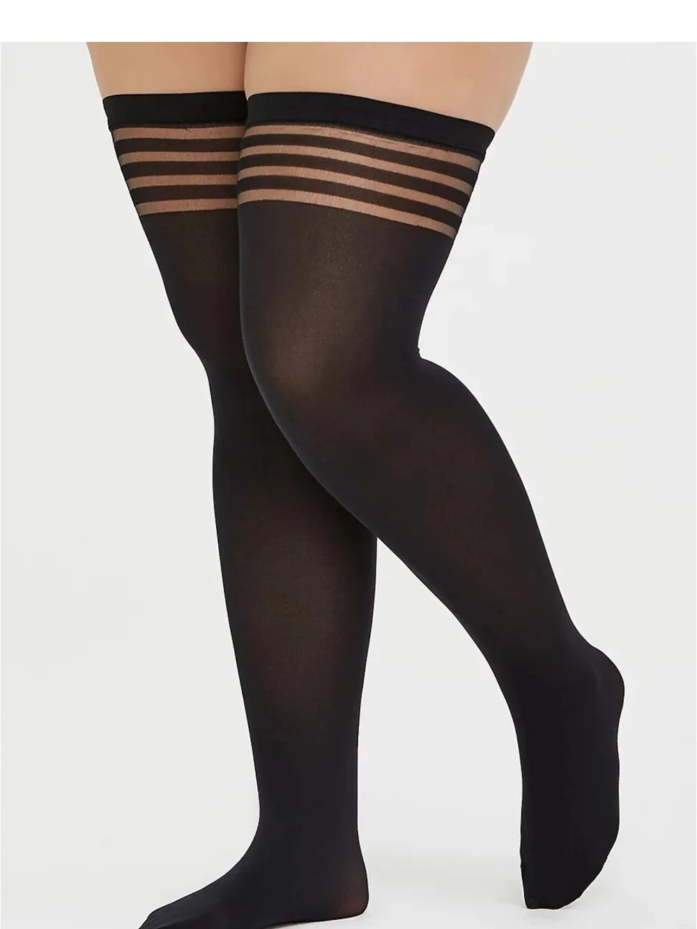 Torrid T Shadow Striped Thigh-High